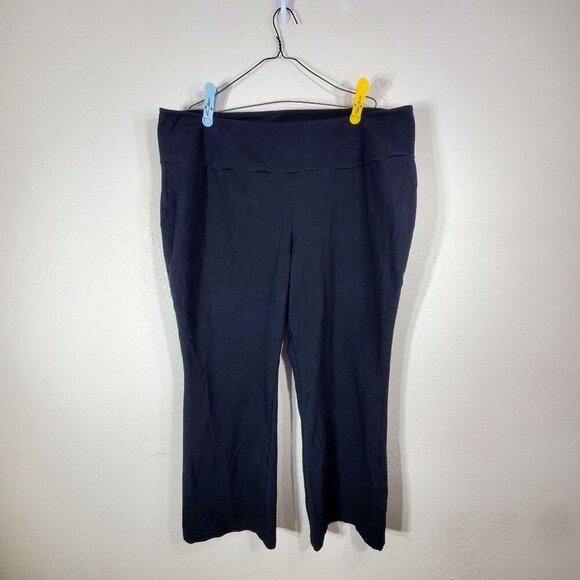 Women With Control 3XP Black Stretch Cotton Blend Wide Leg Pants - Picture 2 of 5